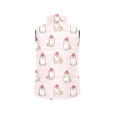 Cute Shiba Inu Dog Apple pattern Women's Padded Vest