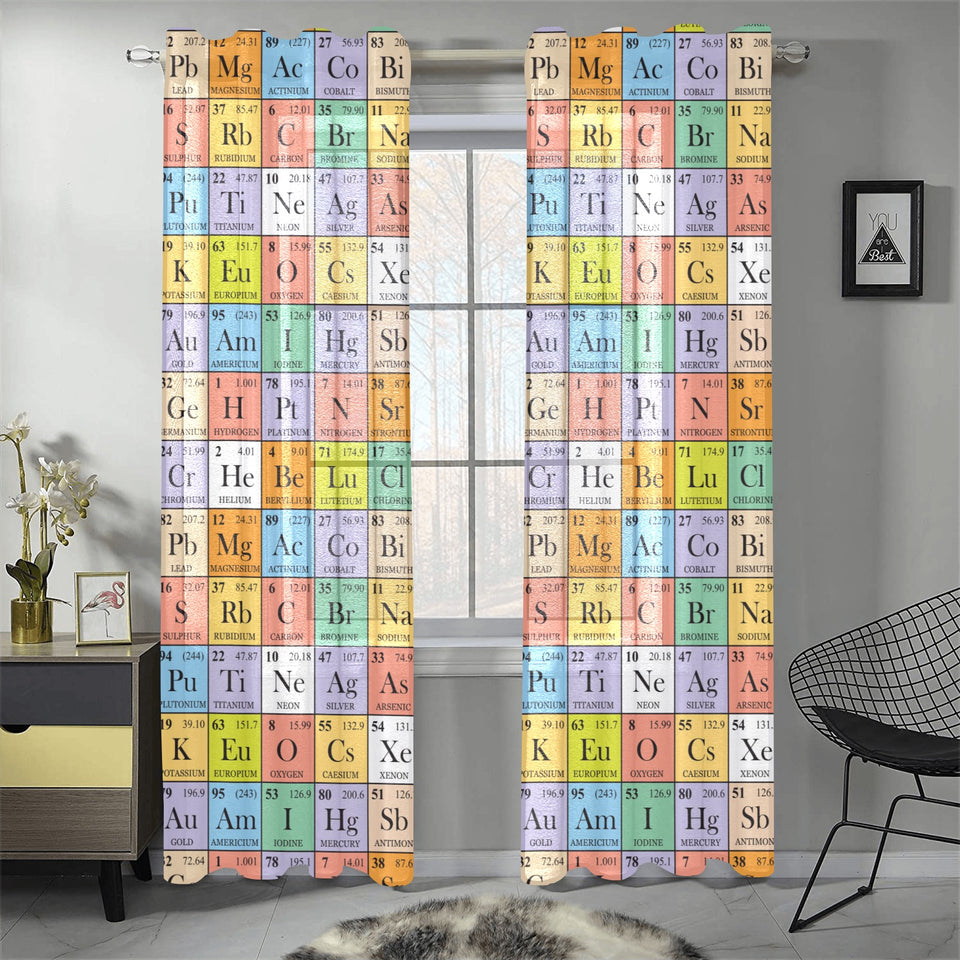 Chemistry Periodic Table Pattern Print Design 01 Gauze Curtain