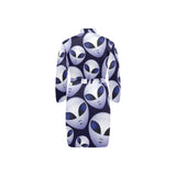 Alien Pattern Print Design 01 Men's Long Sleeve Belted Night Robe