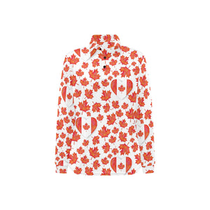 Canada Pattern Print Design 02 Women's Long Sleeve Polo Shirt