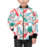 Watercolor bowling pattern Kids' Boys' Girls' Bomber Jacket