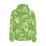 Broccoli pattern green background Men's Padded Hooded Jacket