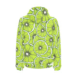 Slices of Lime design pattern Men's Padded Hooded Jacket