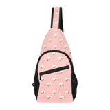 Cute hamster cheese pattern pink background All Over Print Chest Bag