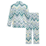 zigzag chevron paint design pattern Men's Long Pajama Set