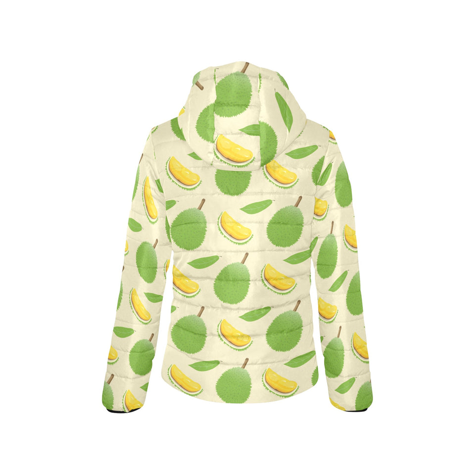 Durian pattern Women's Padded Hooded Jacket