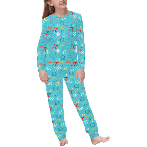 Math Pattern Print Design 02 Kids' Boys' Girls' All Over Print Pajama Set