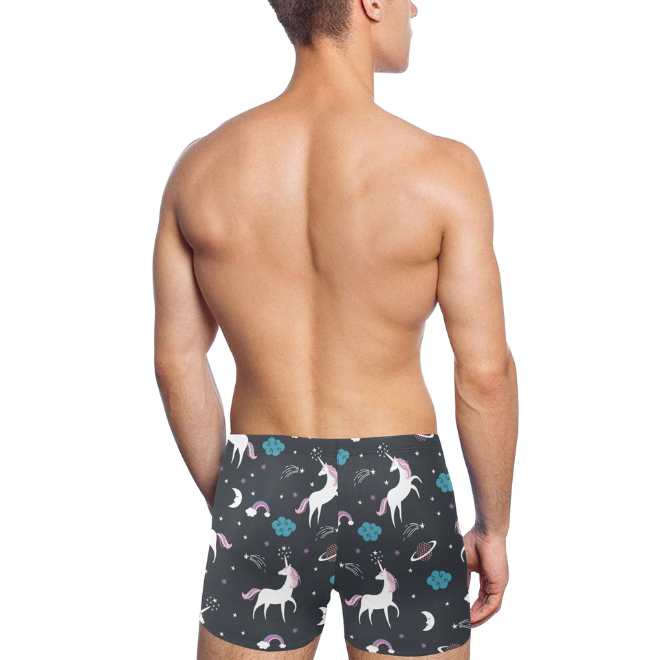 unicorn rainbows moon clound star pattern Men's Swimming Trunks