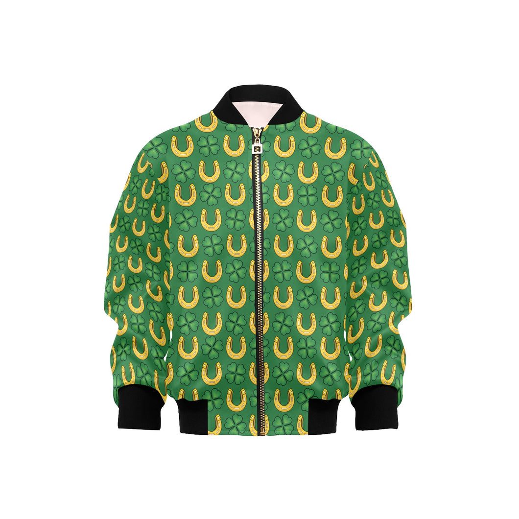 Horseshoes Pattern Print Design 05 Kids' Boys' Girls' Bomber Jacket