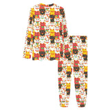 Colorful Maneki neko cat pattern Women's All Over Print Pajama Set