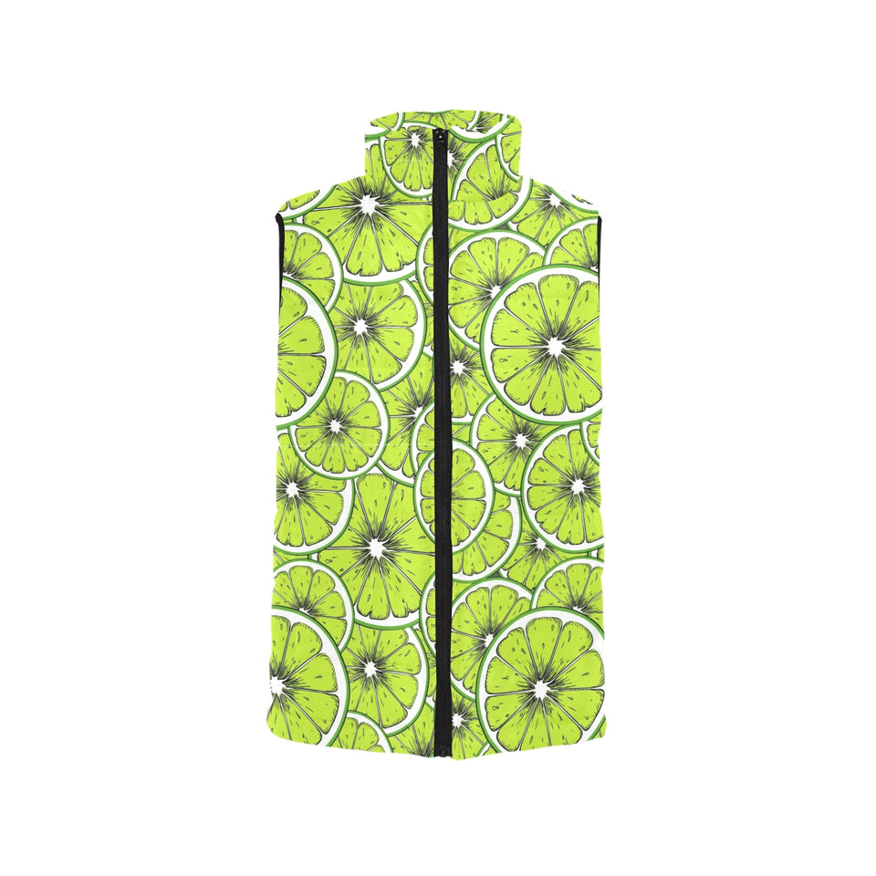 Slices of Lime design pattern Women's Padded Vest
