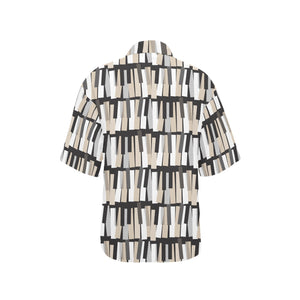 Piano Pattern Print Design 04 Women's All Over Print Hawaiian Shirt