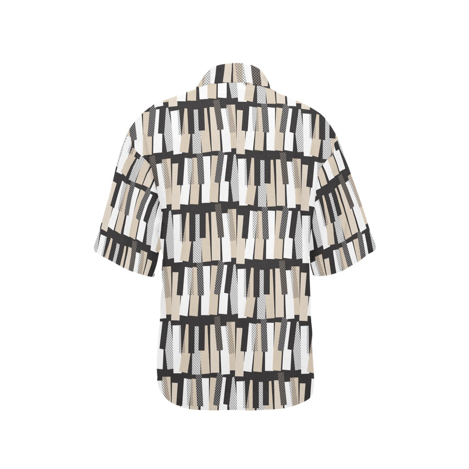 Piano Pattern Print Design 04 Women's All Over Print Hawaiian Shirt