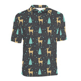 Deers star tree pattern Men's All Over Print Polo Shirt