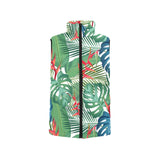heliconia palm and monstera leaves pattern Women's Padded Vest