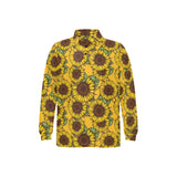 Sunflower pattern Men's Long Sleeve Polo Shirt