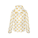 Pancake Pattern Print Design 05 Women's Padded Hooded Jacket