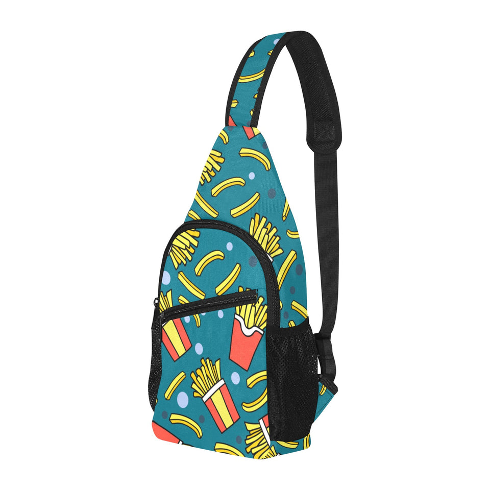French fries red paper box pattern All Over Print Chest Bag