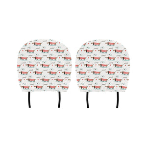 Cute dachshund bone pattern Car Headrest Cover