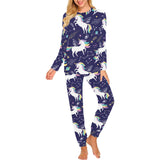 Hand drawn cute unicorn star planet Women's All Over Print Pajama Set