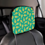 Pineapples pattern green background Car Headrest Cover
