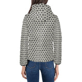 Coffee bean abstract modern pattern Women's Padded Hooded Jacket