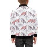 Watercolor sea turtle jellyfish pattern Kids' Boys' Girls' Bomber Jacket