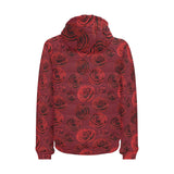Rose Pattern Print Design 03 Men's Padded Hooded Jacket
