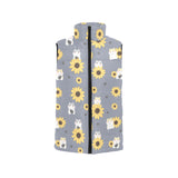 Cute hamster sunflower pattern background Women's Padded Vest