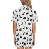 Goat ram pattern Women's V-Neck Short Pajama Set