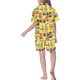 Camera Pattern Print Design 02 Kids' Boys' Girls' V-Neck Short Pajama Set