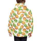 Pineapples design pattern Kids' Boys' Girls' Padded Hooded Jacket