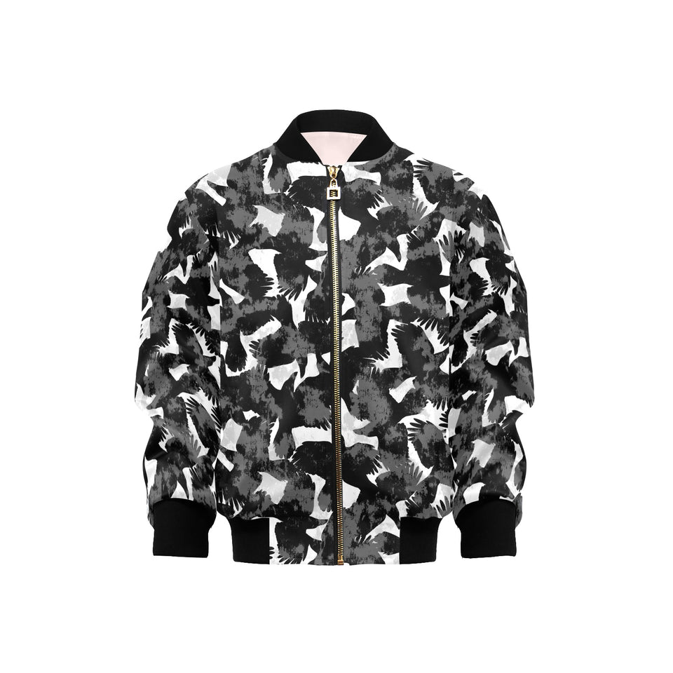 Crow illustration pattern Kids' Boys' Girls' Bomber Jacket