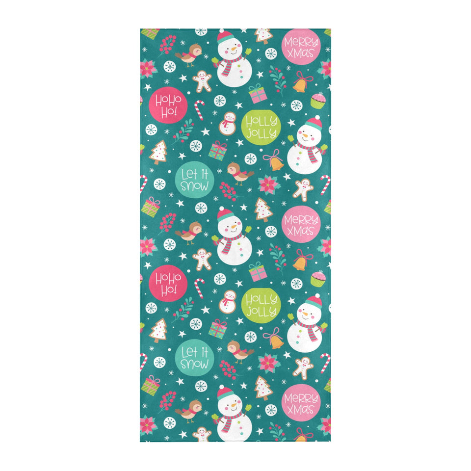 Snowman bird decorative elements christmas pattern Beach Towel