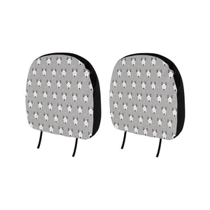 Bull Terrier Pattern Print Design 05 Car Headrest Cover