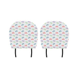 Hippopotamus Pattern Print Design 03 Car Headrest Cover