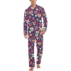 British Pattern Print Design 02 Men's Long Pajama Set