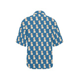 Golden Retriever Pattern Print Design 03 Women's All Over Print Hawaiian Shirt