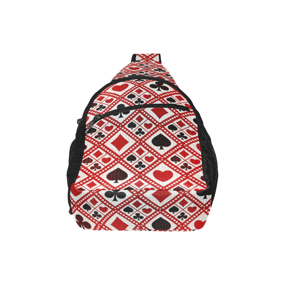 Casino Cards Suits Pattern Print Design 03 All Over Print Chest Bag