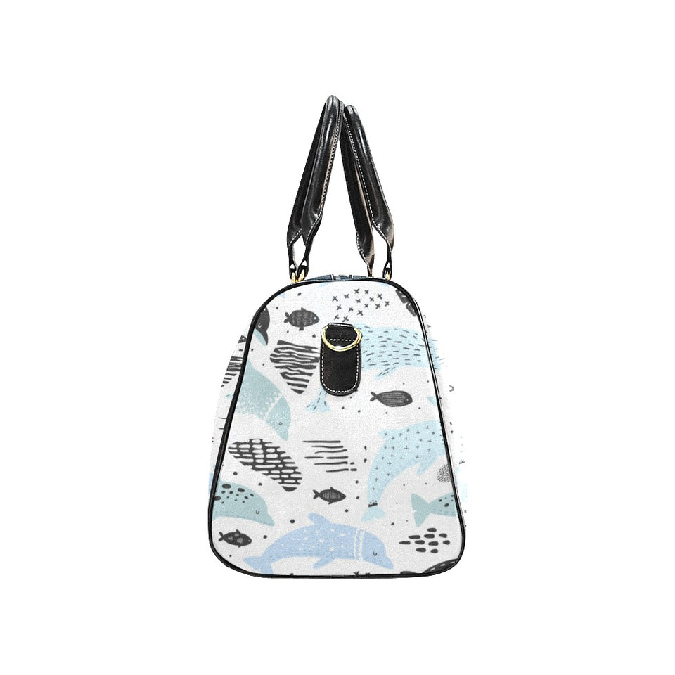 Cute dolphins Childish Style pattern Travel Bag