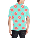 Grapefruit green background Men's All Over Print Polo Shirt