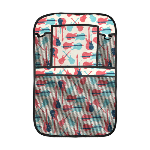 Red Blue guitar pattern Car Seat Back Organizer