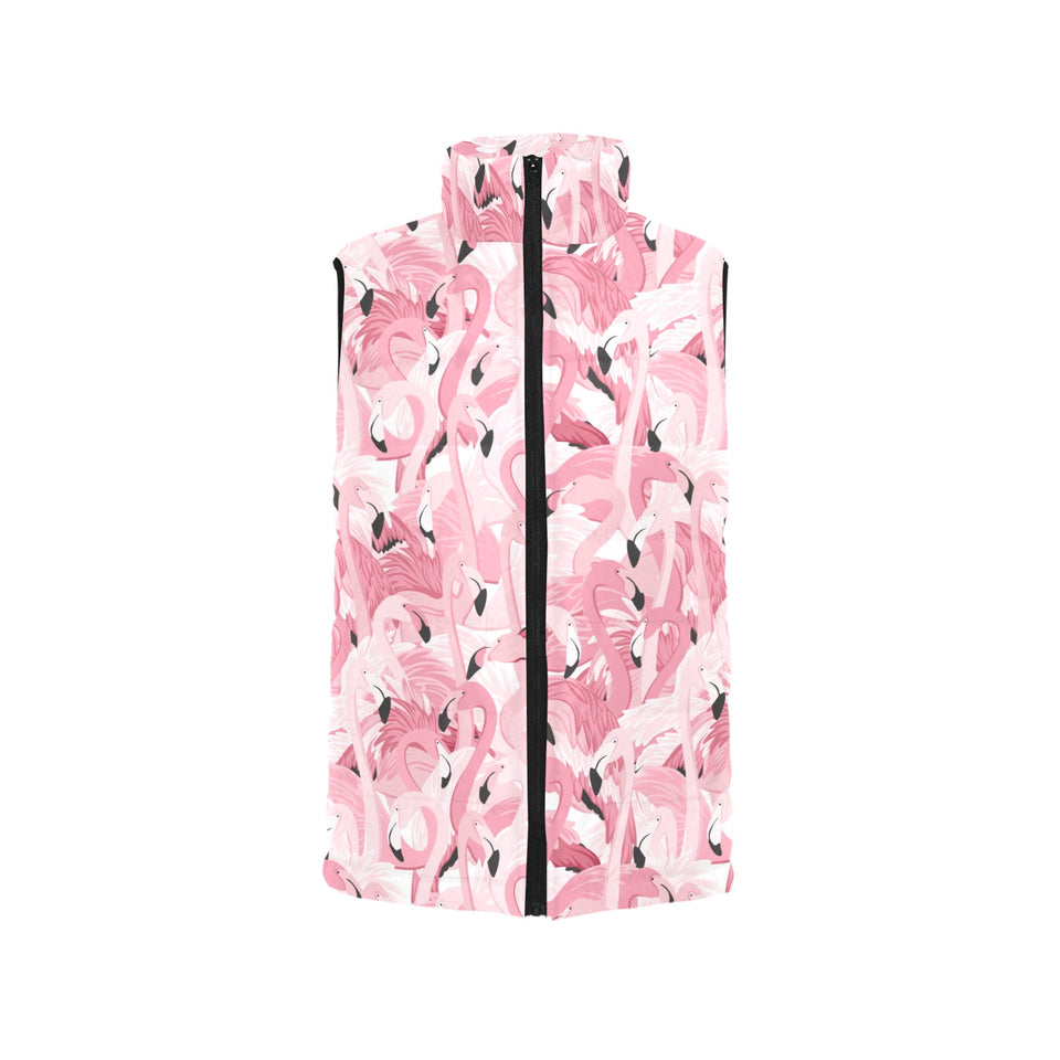 Pink flamingos pattern background Women's Padded Vest