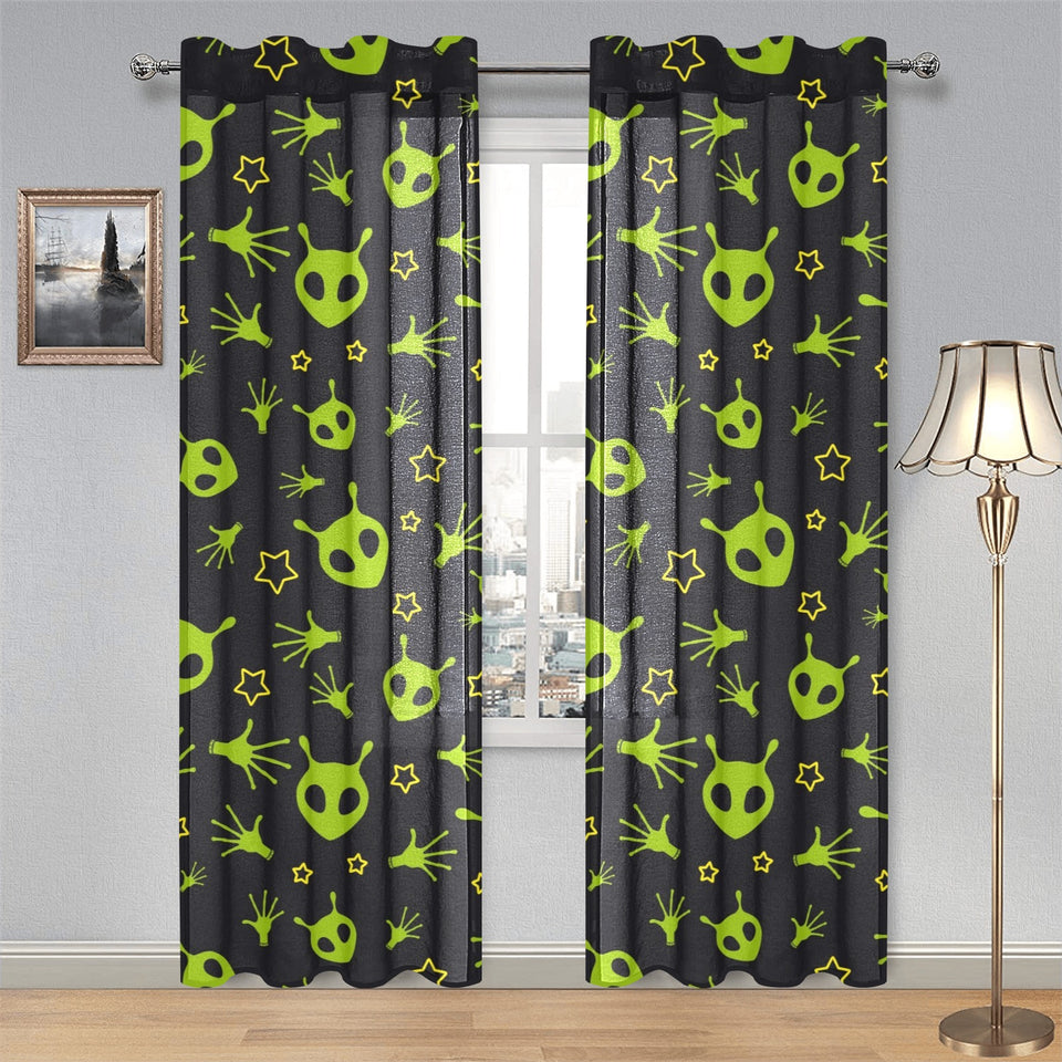 Alien Pattern Print Design 02 Gauze Curtain