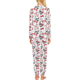 Yorkshire Terrier Pattern Print Design 04 Women's All Over Print Pajama Set