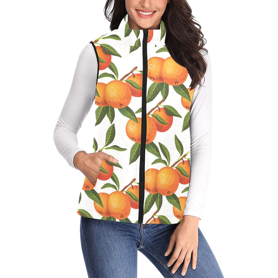 Oranges pattern background Women's Padded Vest