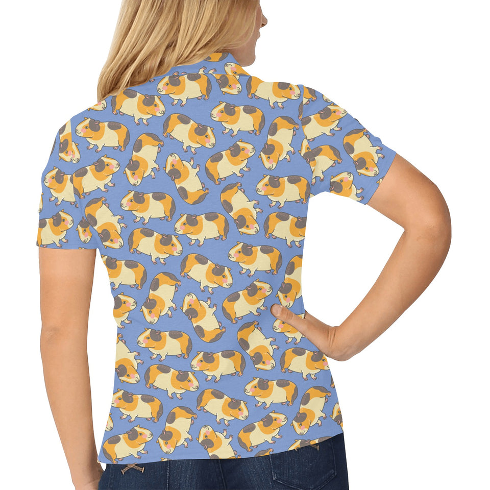Guinea Pig Pattern Print Design 02 Women's All Over Print Polo Shirt