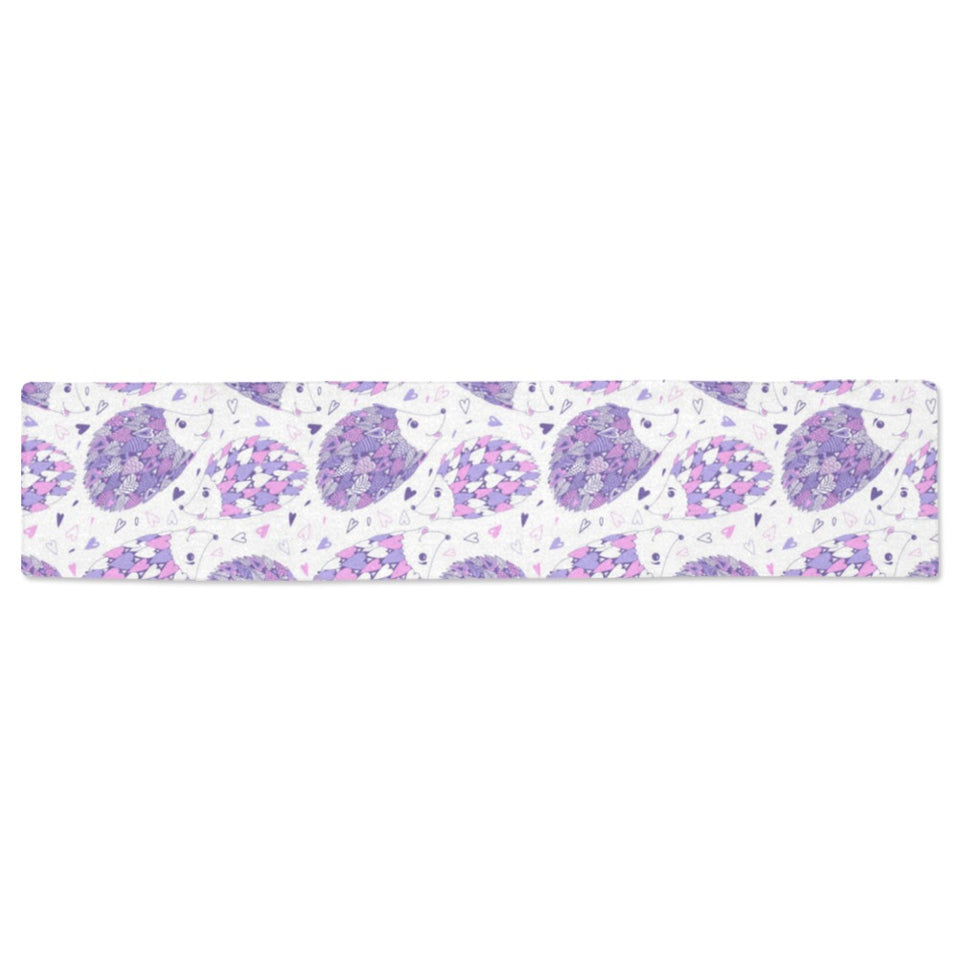 Hedgehog Pattern Print Design 05 Table Runner