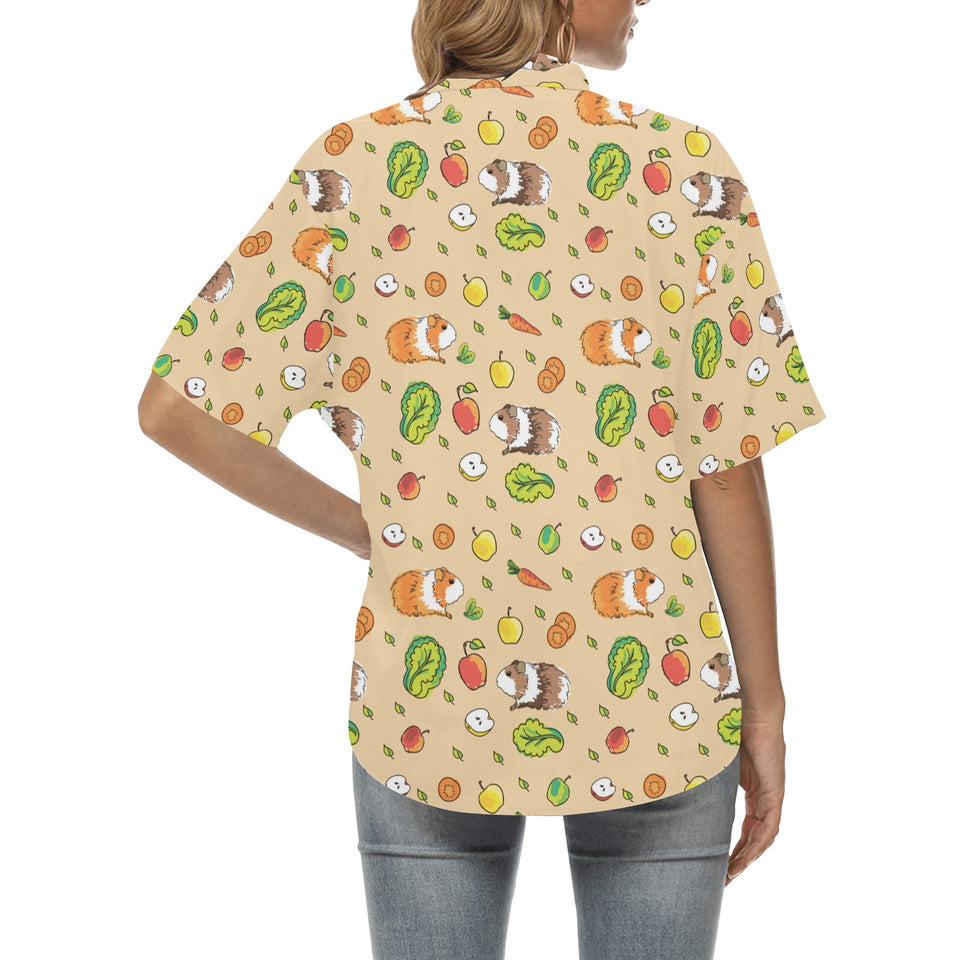 Guinea Pig Pattern Print Design 05 Women's All Over Print Hawaiian Shirt