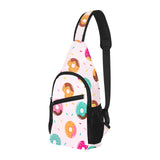 Donut pattern glaze pink background All Over Print Chest Bag